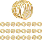 Gold Napkin Rings - 24 PCS Metal Napkin Rings(Twisted Wire) Napkin Holders Buckles for Family Dinner, Wedding, Party,Table Decorations