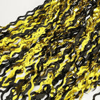 4 Pack Black and Gold Wavy Foil Fringe Curtains Pirthday Decorations,3.3 ft x 6.6 ft Metallic Foil Curtains Streamers for Party Photo Booth Props Background Decoration
