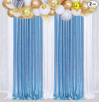 Poise3EHome Baby Blue Sequin Backdrop Curtain,2pcs 2FTx8FT Glitter Panels for Birthday Party Baby Shower Wedding Christmas Thanksgiving Holiday Festival Decor