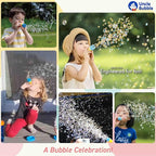 Uncle Bubble Mini Bubble Blower - Family Pack of 3 Confetti Bubbler, Fun Summer Toys for Toddler, Girls and Boys, Blow Thousands of Mini Bubbles in One Breath