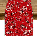 Paisley Table Runner, Boho Vintage Western Red Paisley Flower Print Table Runner for Kitchen Dining Table Wedding Holiday Party Decor, 13x36inch
