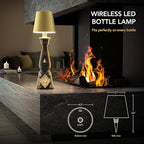 Wireless Bottle Lamp for Any Type of Bottle - LED Bottle Lamp for Indoor & Outdoor - 100% Waterproof - Adjustable Brightness and Light Temperature 3000-6000K - Wireless & Rechargeable (Black)
