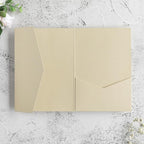 20 PCS Champagne Tri-fold Laser Cut Wedding Invitation Pockets for 5x7 Wedding Cards Bridal Shower Engagement Quinceanera Invitation