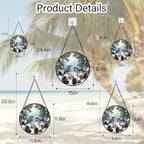 Stained Glass Window Hanging - Blue Bird Winter Forest Landscape Suncatcher for Door Garden Yard Sun Catchers Decor Christmas Mother's Day Birthday Gifts for Women Mom Nana Friend 11.8 in