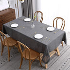 maxmill Flaxy Faux Linen Table Cloth with 2-Tone Slubby Texture Wrinkle Free Anti-Shrink Soft Tablecloth for Kitchen Dining Tabletop Outdoor and Indoor Use Rectangle 60 x 104 Inch Charcoal