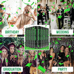 Party Poppers Confetti Cannon 12 Pack Green Poppers 12 Inch Party Shooters Mylar Confetti Green Foil Confetti Cannons Bulk for Wedding Birthday Graduation Baby Shower Christmas New Year