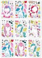 Aowplc 30 Sheets Make a Unicorn Stickers for Kids Party Favors, Birthday Decorations & Craft Activities