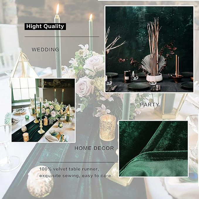 Velvet Table Runner, 5 Pack Luxurious Wedding Reception Decorations Soft Velvet Fabric Table Linen Overlay for Party (20 x 120 inch, Gold)