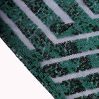 Efavormart 90"X132" Hunter Emerald Green Sparkly Sequin Geometric Tulle Rectangular Tablecloth