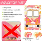 Hippie Photo Booth Props, Hippie Bus Prop Groovy Bus Photo Booth for 60'S 70'S Party, Hippie Party Decorations, Daisy Bus Photo Prop Two Groovy Birthday Decor, Groovy Photo Booth Frame - 59 × 39.4 in