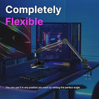 IXTECH Microphone Boom Arm Stand, Heavy Duty Adjustable Mic Stand with Cable Ties, Desk Mount Arm Stand for Gaming Streaming Podcasting.