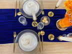 Luxurious Velvet Table Runner, 10ft Wedding Reception Decorations, 20x120inch Soft Velvet Fabric, Table Linen Overlay, Wedding Table Runners (Royal Blue, 20X120inch)