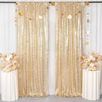 ShinyBeauty Champagne Gold Sequin Backdrop - 2 Panels, 7Ft x 7Ft, Sparkly Glitter Backdrop for Parties/Prom Backgrounds