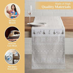 Maison d' Hermine Table Runner 100% Cotton Double Layer Table Runners 72 inches Long for Thanksgiving Christmas Decorations Home Kitchen Dining Party Wedding (Cozy Christmas, 14.5" x 72")