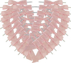 50pcs 3-1/2" Light Pink Satin Ribbon Bows with Twist Ties for Gift Wrapping Packing Wedding Big Ribbon Bows for Accessories Decoration (Lt.Pink)