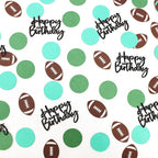 250PC Football Happy Birthday Confetti,Football Birthday Party Decorations,Football Confetti for Baby Boy First Birthday/Men Birthday