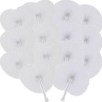 12 Pcs Decorative Paper Folding Hand Fans Handheld,White Round Heart Foldable Wedding Fans Chinese and Japanese Fans Bulk for Bridal Guest Church Party Favors Dancing Birthday DIY