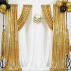 Poise3EHome Gold Sequin Backdrop Curtain 2 Panels 2ft x 8ft Gold Sequin Backdrop for Party Decoration