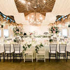 MODFUNS Champagne Ceiling Drapes for Parties 2 Panels 5FTx20FT Sheer Fabric for Draping Chiffon Curtain Ceiling Backdrop Wedding Arch Drapes Fabric Tulle Wedding Curtains Banquet Hall Tent Drapery