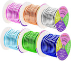 Mandala Crafts 8 Gauge Anodized Aluminum Craft Wire for Jewelry Making - 120 FT Colored Flexible Silver Copper Ice Blue Pink Ice Blue Green Wire - Bendable for Bonsai Armature Crafting Sculpting