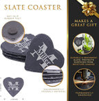 My Personal Memories Custom Engraved Slate Stone Drink Coasters Set of 4 - Monogrammed and Personalized (Heart)