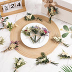 12/24 PCS Charming Dried Flowers Bouquet for Vase Various Dried Wildflowers with Stems Mini Handmade Wildflowers Natural Real Flowers Bulk Flowers Craft (White Series, 12 PCS)