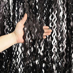 Black Foil Fringe Curtains Party Decorations - 4 Pack 3.3 ft x 6.6 ft Foil Party Curtain Streamer Backdrop for Halloween | Graduation | Fiesta Birthday Decor