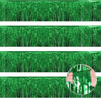 Green Christmas Decorations Tinsel Garland Parade Float Decorations for Trailer 4Pack 12FT Christmas Party Decor Ceiling Fringe Banner Green Backdrop for Streamers Party Decorations