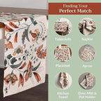 Maison d' Hermine Table Runner 100% Cotton Single Layer Table Runners 72 inches Long for Thanksgiving Christmas Decorations Home Kitchen Dining Party Wedding (Dalida, 14.5" x 72")