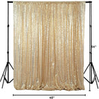 ShinyBeauty PHOTOBOOTH Backdrop - 4FTx7FT - Light Gold Sequin Fabric, Wedding & Rust Backdrop, Photography Curtains