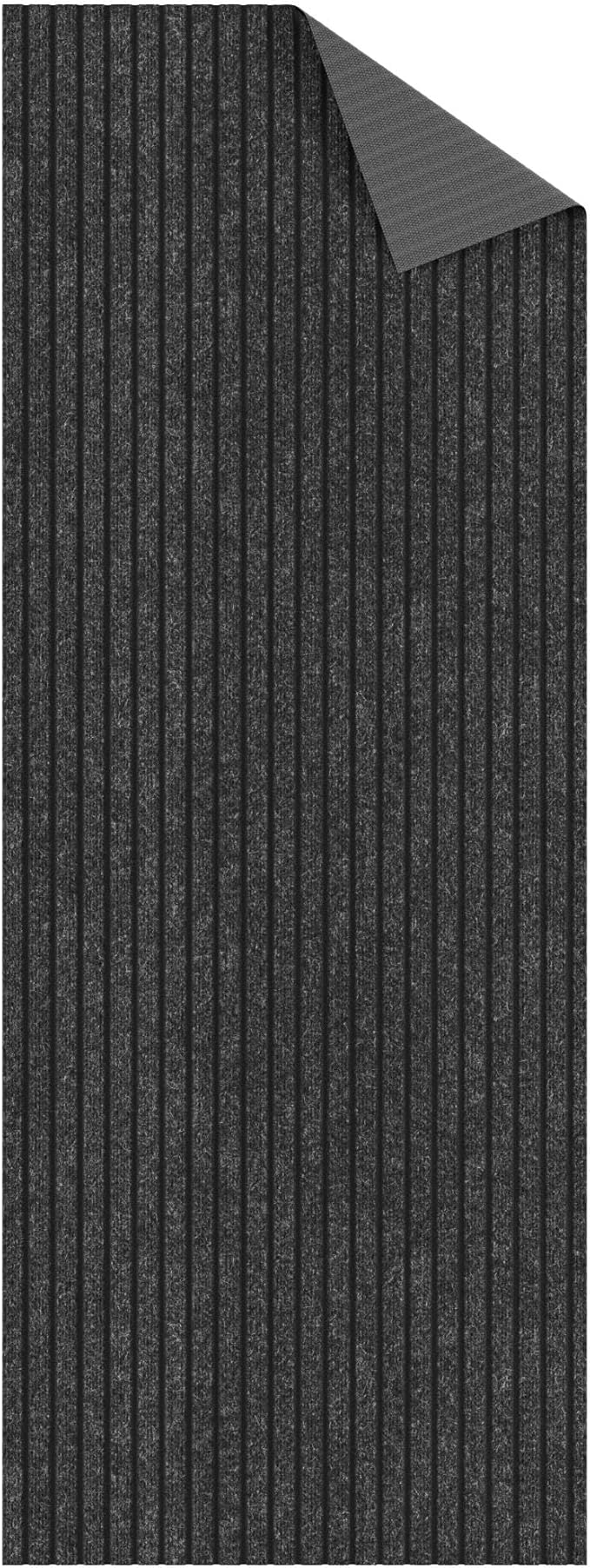 Ottomanson 2'7" x 8' Hallway Runner with Scraper Pile - Extra Durable Non-Slip Rug Mat for Indoor & Outdoor Use - Ideal for Kitchen, Entryway & Garage - High-Traffic Carpet, Black