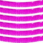 We Moment 6 Pack 10 Feet Hot Pink Foil Fringe Garland Streamers Metallic Tinsel Banner Wall Hanging Fringe Curtain Glitter Backdrop Banner for Parade Floats Birthday Bachelorette Pink Decorations