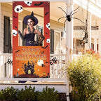 Halloween Photo Booth Props Frame Party Decorations 35 x 73Inch Halloween Picture Backdrop for Birthday Party Supplies Indoor Outdoor Decor (Orange)