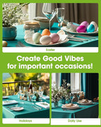 Pureegg Plastic Table Cloth Disposable 10 Pack, 54 x 108 Inch Table Cloths, Easter Party, Summer, Decorative Tablecloths, Rectangle, Turquoise Plastic Cover, Leakproof & Sturdy, Teal