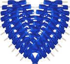 50pcs 2-1/2 Inch Blue Satin Ribbon Bows with Twist Tie Bows for Christmas Tree Decoration Gift Packing&Wrapping(Blue)