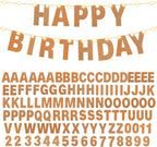 TaoBary 112 Pcs DIY Letter Kit Glitter Customizable Banner Letters Include 107 Letters and Numbers 3 Rope and 2 Needles for Birthday Halloween Christmas Wedding Valentine Party Decor(Glitter Orange)