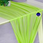 MDS Halloween Chiffon Table Runner - 10 Pack, 29 x 120 Inches, 10ft Each - Sheer Spooky Table Runners for Haunted House Parties, Trick-or-Treat Tables, Witchy Décor, Wedding & Events - Parrot Green