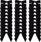 50pcs 1-1/2" Mini Black Satin Ribbon Bows Without Twist Ties for Crafts Gift Wrapping Packing Christmas Decoration (Black)