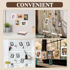 100 Pack Paper Picture Frames, 4x6 Inch Photo Strip Frame Hanging Photo Display Banner, 3 Colors Photo Holder with Wooden Clips and String for Wall Decor and Party Supplies