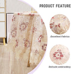 Lace Floral Tablecloth Round Lace Vintage Decorative Exquisite Border Table Cover for Party Wedding Home Decorations, Round-48, Red