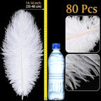 80 Pcs Large Natural Ostrich Feathers Plumes 14-16 Inch Bulk for DIY Crafts Wedding Party Centerpiece Vase