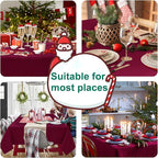 Hiasan Burgundy Tablecloth for Square Tables - Waterproof and Spillproof Washable Fabric Table Cloth for Dining Room Kitchen Party, 60 x 60 Inch