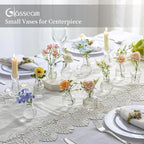 Glasseam Small Bud Vases for Centerpieces: 20PCS Mini Clear Glass Vase Set for Flowers Decor Wedding Party Baby Shower Dining Table Decorations Centerpiece