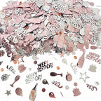 Pink Happy Birthday Confetti, Birthday Decorations Confetti Metallic Foil Table Scatter Decorations for Party Decor, Baby Shower Decor for Gilrs Women, DIY Arts and Crafting