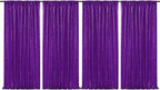 JYFLZQ Purple Sequin Backdrop Curtains 2ft x 8ft 4 Panel Glitter Photo Booth Backdrops Sparkly Photography Background Drapes for Parties Wedding Bridal Showers