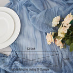 Dusty Blue 2 Pack Cheesecloth Table Runner 120 Inch 10 FT Boho Rustic Gauze for Wedding Baby Shower Party Farmhouse Summer Home Decor Washable