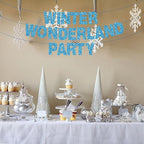 BEISHIDA 116 PCS Glitter Sky Blue DIY Letter Banner Kit Make Your Own Banner，Including 111 Letters and Numbers 3 Rope and 2 Threading Device,Customized for Birthday Graduation Wedding Party Decor