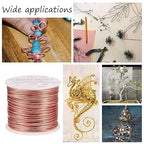 BENECREAT 12 17 18 Gauge Aluminum Wire (17 Gauge,380FT) Anodized Jewelry Craft Making Beading Floral Colored Aluminum Craft Wire - Gold