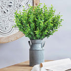 AmyHomie 20 Bundles Green Artificial Plants for Outdoor Spring Summer Decor UV Resistant Faux Wheat Grass Greenery Shrubs Eucalyptus Fake Plastic Plants Garden Porch Window Box Decorating