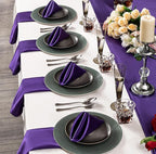 36 Pack Square Satin Dinner Napkins, 16x16 Inches Silky Soft Smooth Table Cloth Napkins for Restaurant Weddings Banquet Party Decoration, Purple